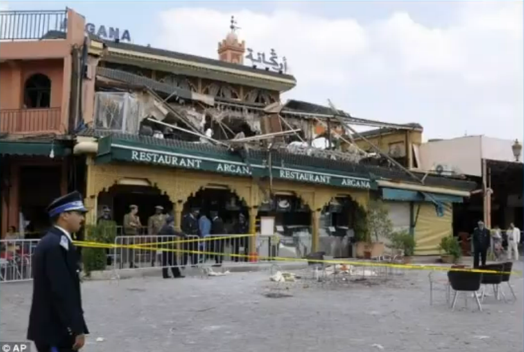 Café Argana destroyed